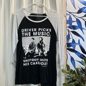 Women’s Supernatural Driver Picks the Music Black & White Long Sleeve T-Shirt M